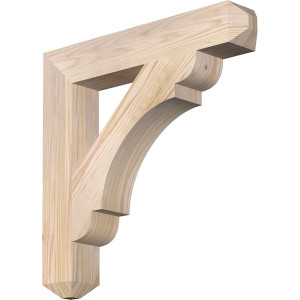 Ekena Millwork Olympic Craftsman Smooth Bracket, Douglas Fir, 3 1/2"W x 22"D x 22"H - BKT04X22X22OLY04SDF