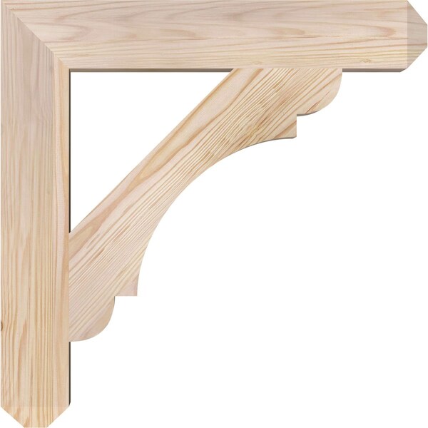 Ekena Millwork Olympic Craftsman Smooth Bracket, Douglas Fir, 3 1/2"W x 22"D x 22"H - BKT04X22X22OLY04SDF