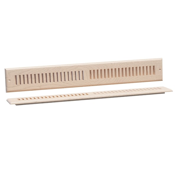 Designs Of Distinction 24"L Self Rimming Toe Kick Vent - Hard Maple - 01992024HM1