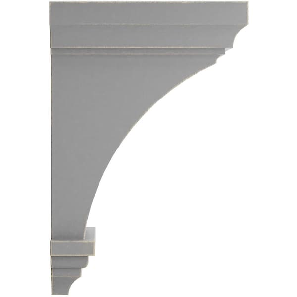 Ekena Millwork 6"W x 6 3/4"D x 12"H Large Jefferson Wood Vintage Decor Corbel, Pebble Grey - CORWD06X06X12JEPG