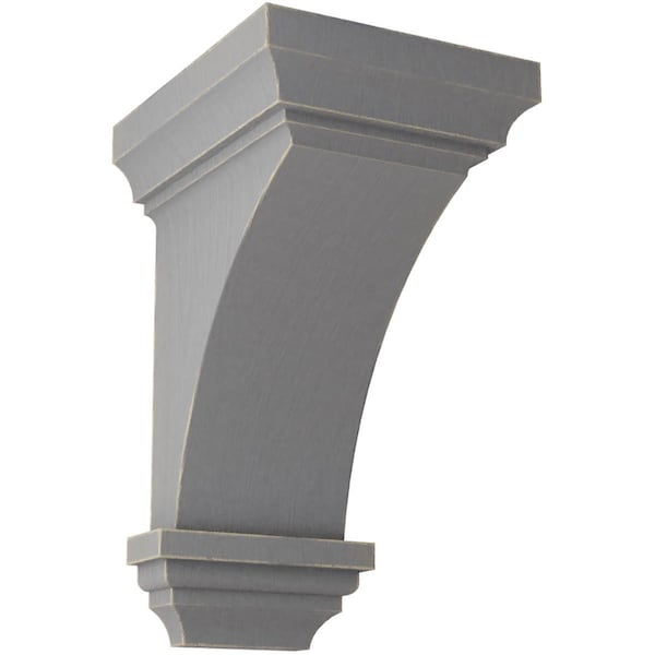 Ekena Millwork 6"W x 6 3/4"D x 12"H Large Jefferson Wood Vintage Decor Corbel, Pebble Grey - CORWD06X06X12JEPG