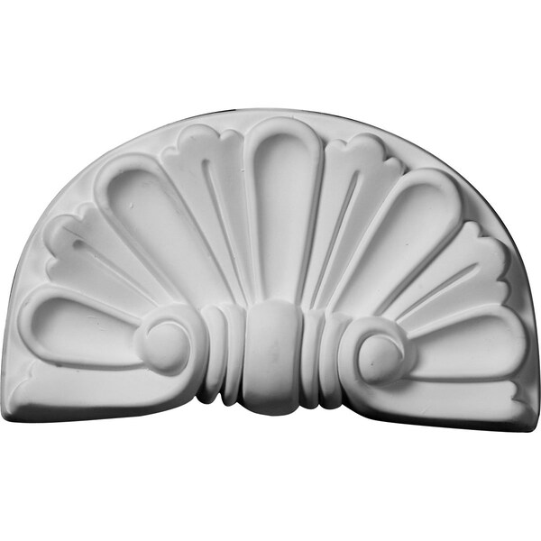 Ekena Millwork 9"W x 5 3/8"H x 1 1/8"D Modern Shell Onlay - ONL09X05X01SH