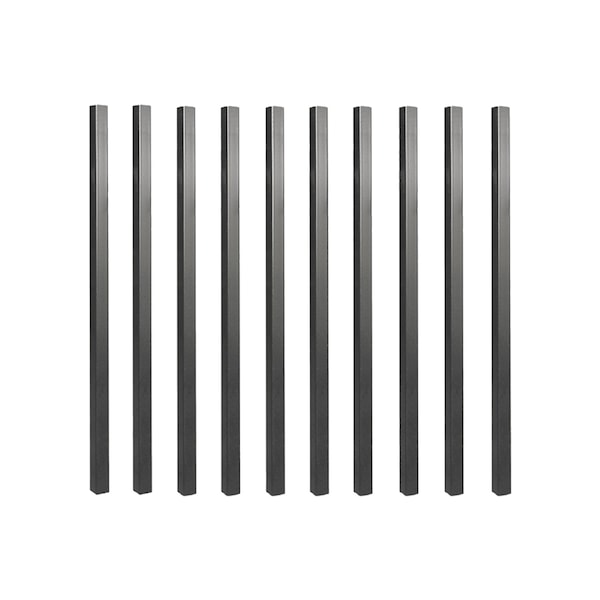 Nuvo Iron 32 in LONG x 3/4 in WIDE BLACK SQUARE TUBING GALVANIZED STEEL BALUSTERS, 10PK - SQPS32