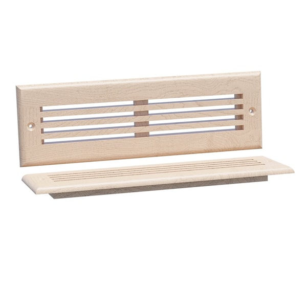 Designs Of Distinction 11.75"W Linear Style Toe Kick Vent - Hard Maple - 01992210HM1