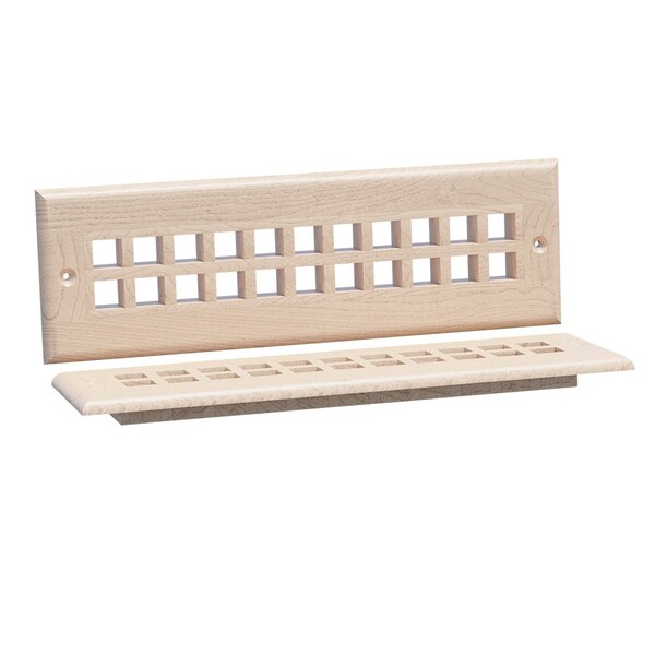 Designs Of Distinction 11.75"W Grate Style Toe Kick Vent - Hard Maple - 01992110HM1