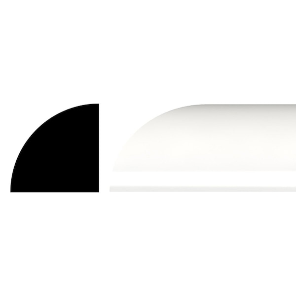 Ekena Millwork WM107 - 5/8"H x 5/8"P x 96"L Quarter Round Moulding, PVC - WM107X96SWPV