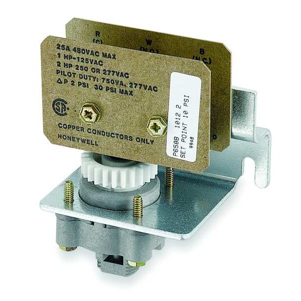 Honeywell Pneumatic-Electric Switch, Panel, Barb Fitting for 1/4 OD Plastic Tubing - P658B1012/U
