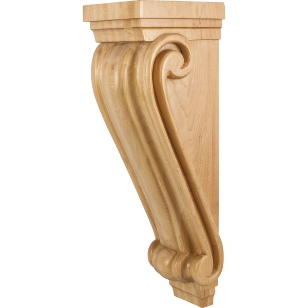 Hardware Resources 6-3/4" Wx7-5/8"Dx22"H Alder Scrolled Corbel - CORC-3ALD
