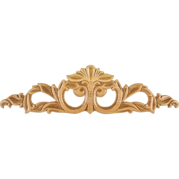 Hardware Resources 20-1/8" Wx5/16"Dx5-3/8"H Pressed Rubberwood Acanthus Onlay - PONL-02-20RW