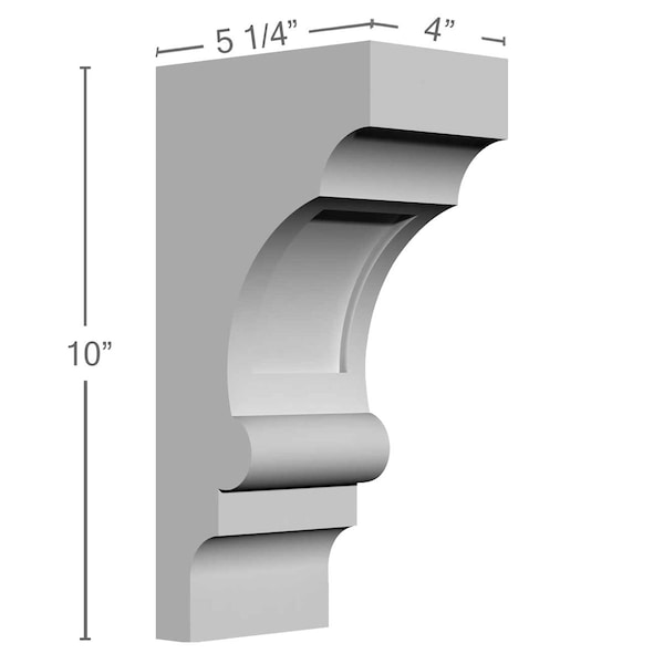 Ekena Millwork 4"W x 5 1/4"D x 10"H Diane Bracket - BKT05X10X03DI