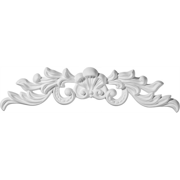 Ekena Millwork 11 5/8"W x 1 3/4"H x 3/4"P Baile Center with Scrolls Onlay - ONL11X02X0BI