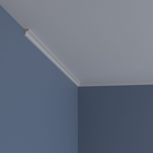 Ekena Millwork Crown Moulding, Polyurethane, 96-1/8 in L, 5/8 in H, Factory Primed - MLD01X01X01CL