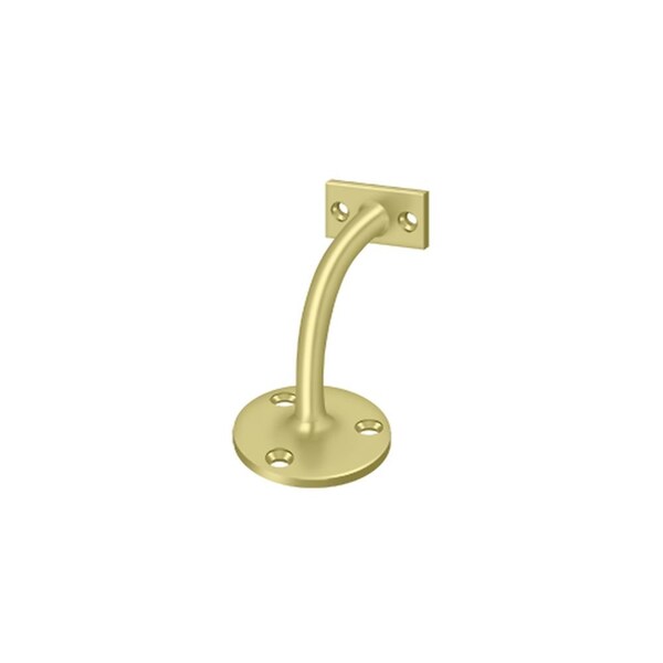 Deltana Hand Rail Brackets; 3-3/16 Projection Light Duty Unlacquered Brass Finish - HRC175U3-UNL