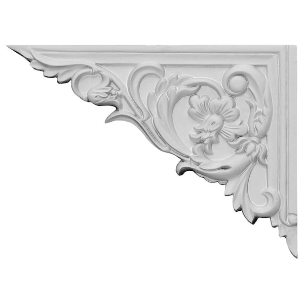 Ekena Millwork 8 5/8"W x 6 1/4"H x 5/8"D Flower Stair Bracket, Left - SB08X06FL-L