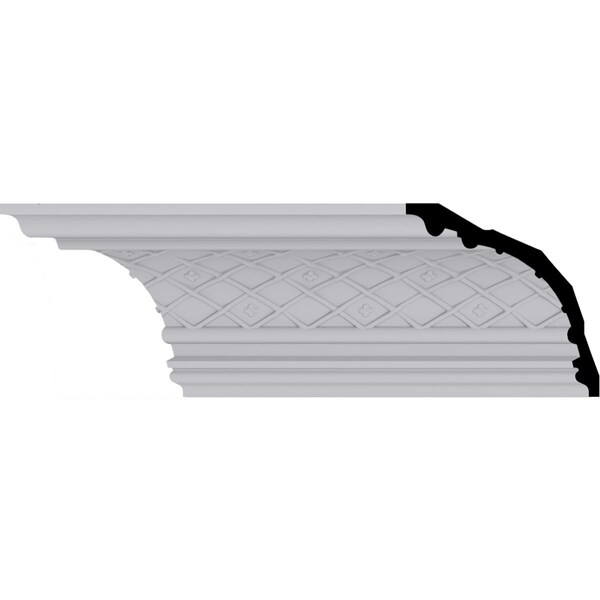 Ekena Millwork 6"H x 6"P x 8 3/8"F x 94 1/2"L Brightton Large Crown Moulding - MLD06X06X08BR