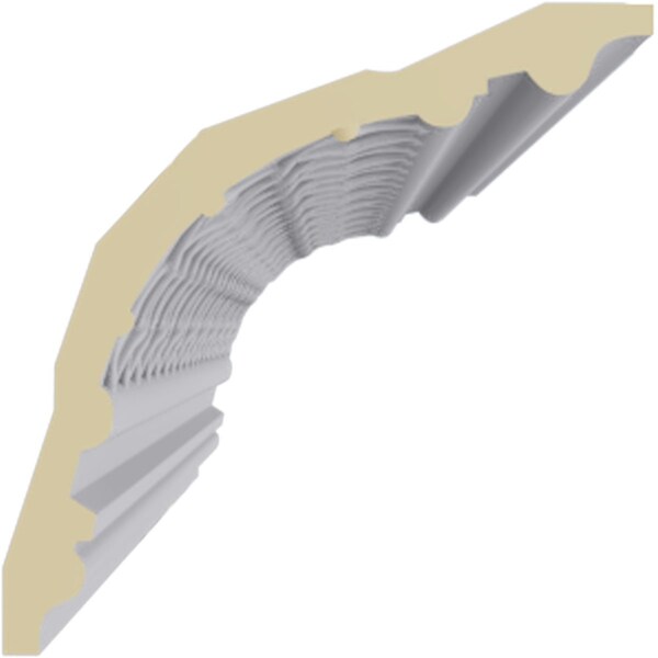 Ekena Millwork 6"H x 6"P x 8 3/8"F x 94 1/2"L Brightton Large Crown Moulding - MLD06X06X08BR