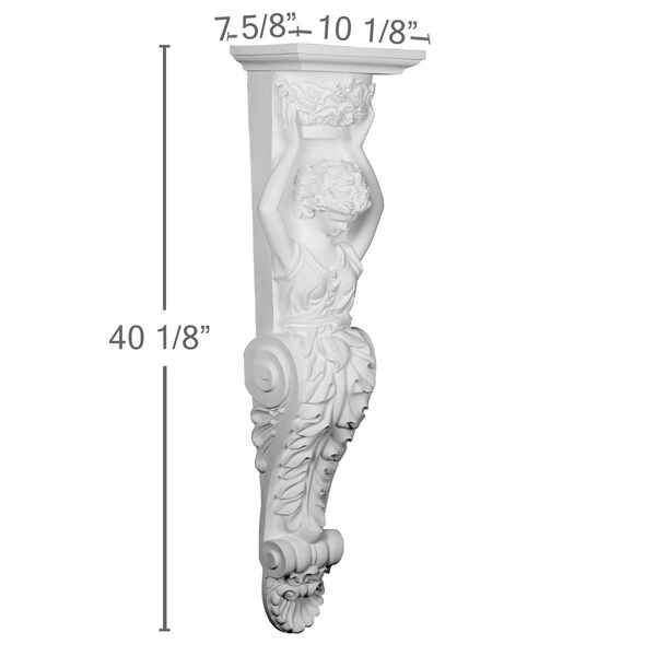 Ekena Millwork 10 1/8"W x 7 5/8"D x 40 1/8"H Damon Corbel - COR10X07X40DA