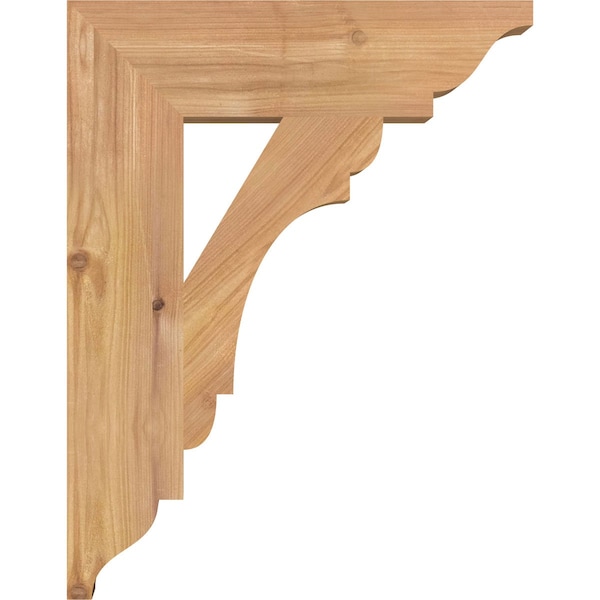 Ekena Millwork Olympic Traditional Smooth Bracket, Western Red Cedar, 3 1/2"W x 14"D x 18"H - BKT04X14X18OLY01SWR