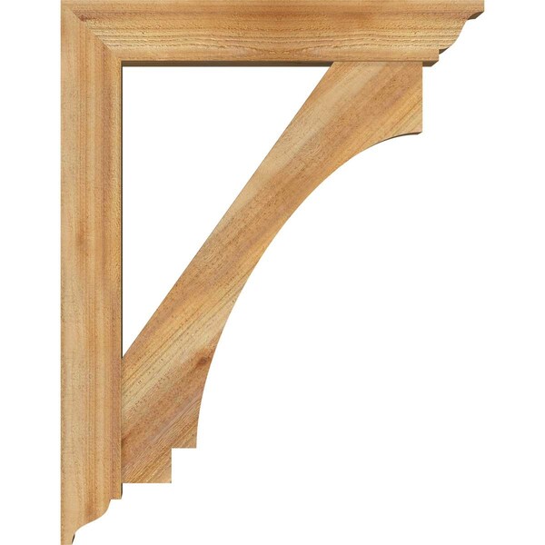 Ekena Millwork Imperial Traditional Rough Sawn Bracket w/ Offset Brace, Western Red Cedar, 6"W x 28"D x 36"H - BKT0604X28X36IMP01RWR