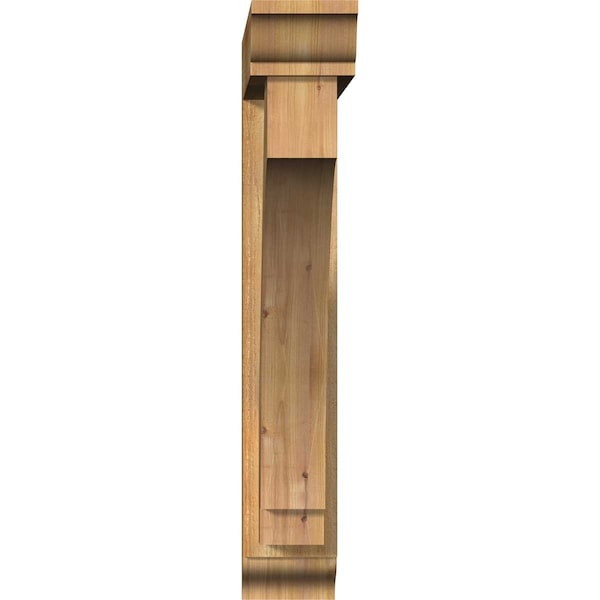 Ekena Millwork Imperial Traditional Rough Sawn Bracket w/ Offset Brace, Western Red Cedar, 6"W x 28"D x 36"H - BKT0604X28X36IMP01RWR