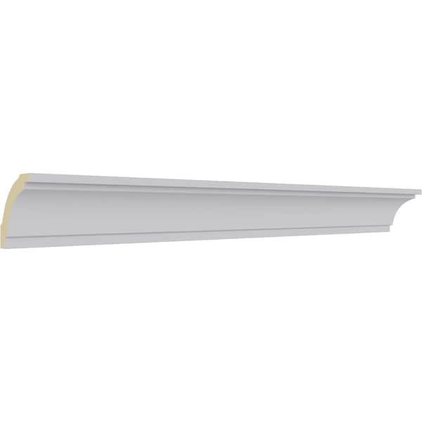 Ekena Millwork 1 1/2"H x 1 1/2"P x 2 1/4"F x 94 1/2"L Tyrone Smooth Crown Moulding - MLD01X01X02TY
