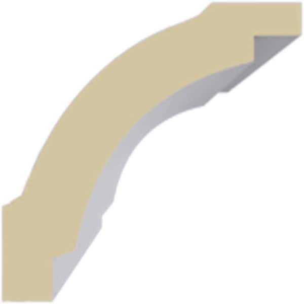 Ekena Millwork 1 1/2"H x 1 1/2"P x 2 1/4"F x 94 1/2"L Tyrone Smooth Crown Moulding - MLD01X01X02TY