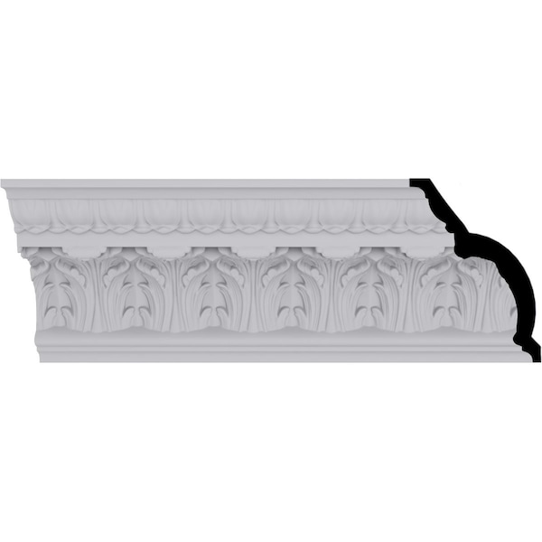 Ekena Millwork 7 3/4"H x 5 1/2"P x 9 1/2"F x 94 1/2"L Odessa Leaf Dentil Crown Moulding - MLD07X05X09OD