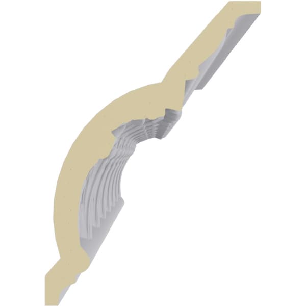 Ekena Millwork 7 3/4"H x 5 1/2"P x 9 1/2"F x 94 1/2"L Odessa Leaf Dentil Crown Moulding - MLD07X05X09OD