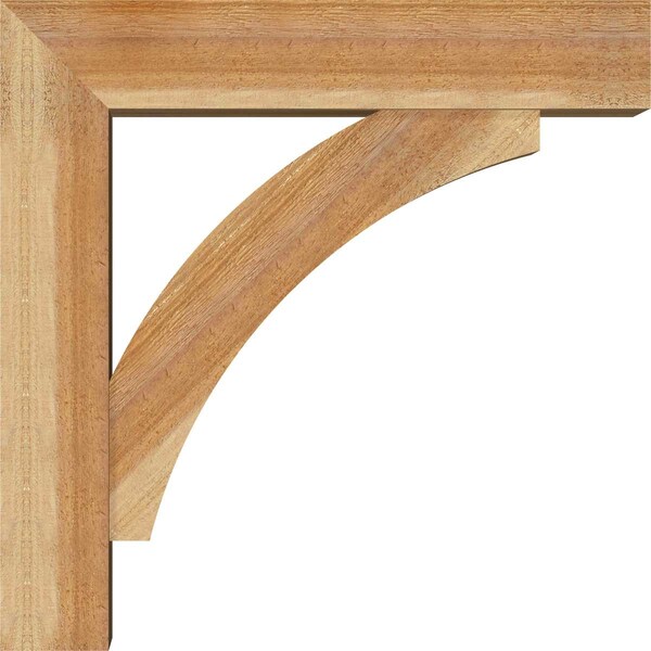 Ekena Millwork Thorton Block Rough Sawn Bracket w/ Offset Brace, Western Red Cedar, 6"W x 24"D x 24"H - BKT0604X24X24THR05RWR