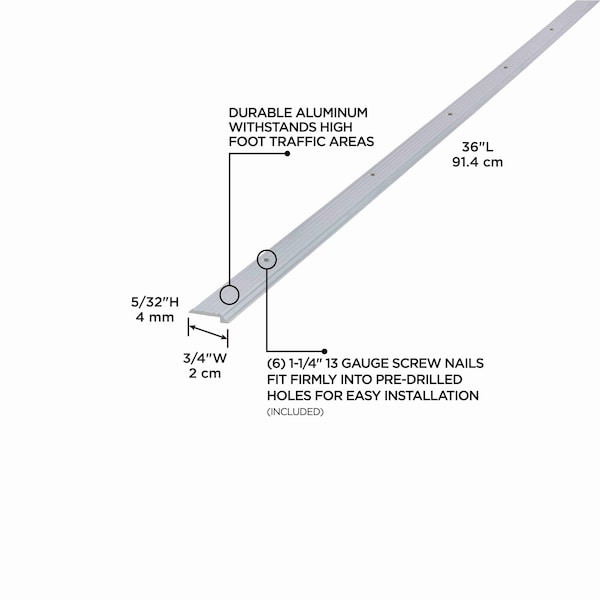 M-D Building Products 36 In. Silver Aluminum Tile Edging w/ Screw Nails - 78030