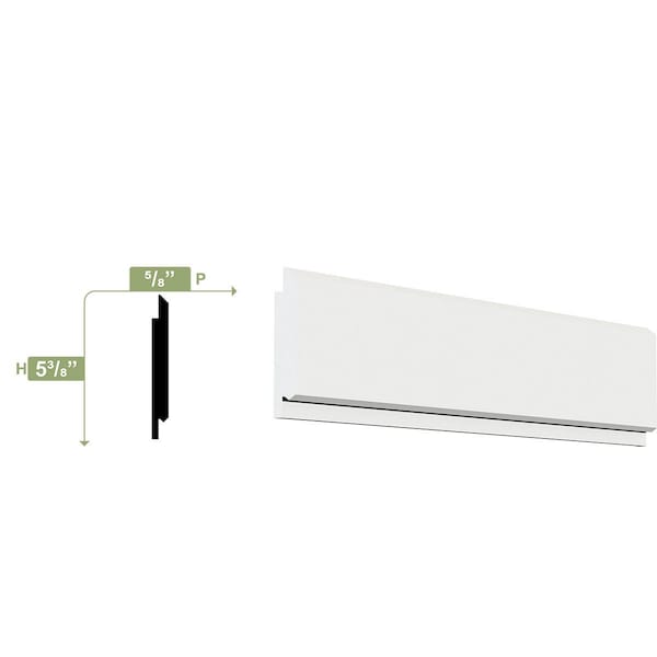 Ekena Millwork 5 3/8"H x 5/8"P x 96"L Shiplap/Nickel Gap Planking Moulding, PVC - MLD05X01X96PLSWPV