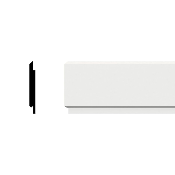 Ekena Millwork 5 3/8"H x 5/8"P x 96"L Shiplap/Nickel Gap Planking Moulding, PVC - MLD05X01X96PLSWPV