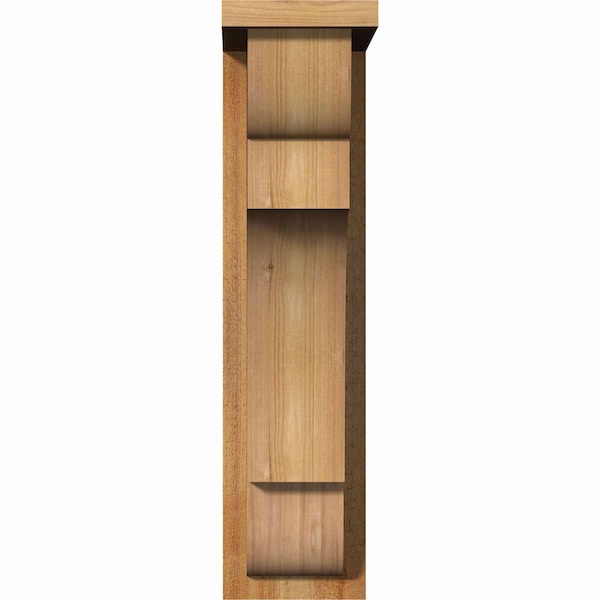 Ekena Millwork New Brighton Rough Sawn Corbel w/Backplate, Western Red Cedar, 6"W x 12"D x 24"H - COR06X12X24NEB01RWR