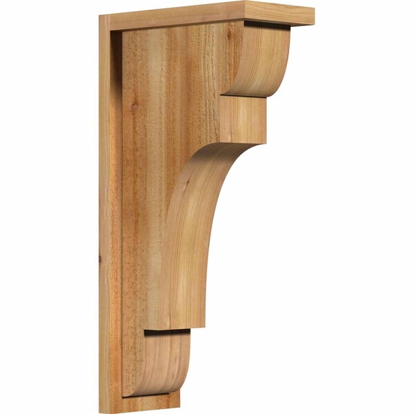 Ekena Millwork New Brighton Rough Sawn Corbel w/Backplate, Western Red Cedar, 6"W x 12"D x 24"H - COR06X12X24NEB01RWR