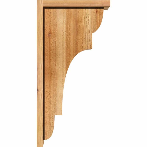 Ekena Millwork New Brighton Rough Sawn Corbel w/Backplate, Western Red Cedar, 6"W x 12"D x 24"H - COR06X12X24NEB01RWR