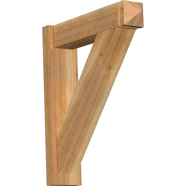 Ekena Millwork Traditional Rough Sawn Arts and Crafts Outlooker, Western Red Cedar, 6"W x 24"D x 28"H - OUT06X24X28TRA03RWR
