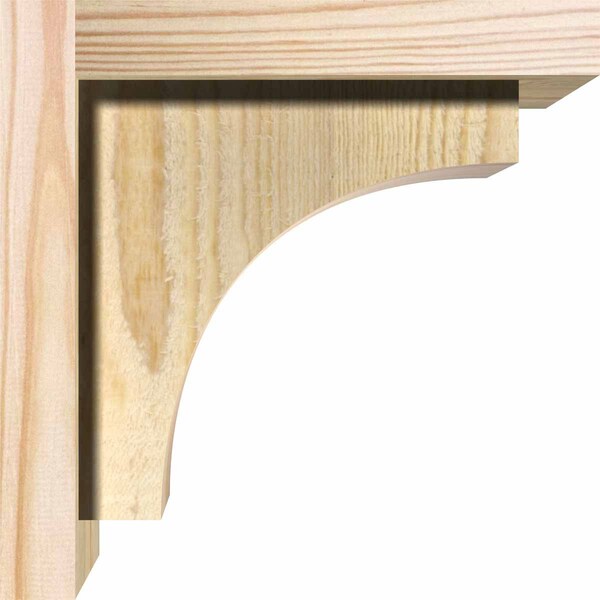 Ekena Millwork Huntington Rough Sawn Corbel w/Backplate, Douglas Fir, 8"W x 8"D x 8"H - COR08X08X08HUN01RDF