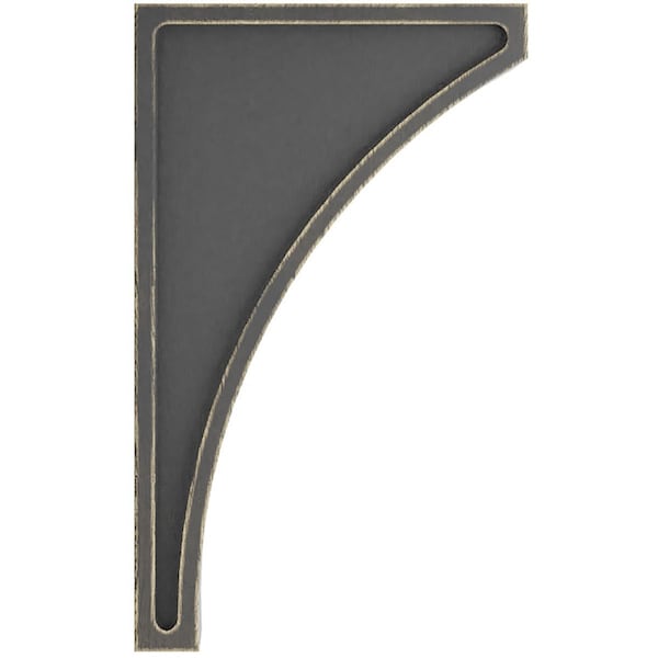 Ekena Millwork 3"W x 8 1/2"D x 14"H Jumbo Lawson Wood Vintage Decor Corbel, Black - CORWD03X08X14LWBL