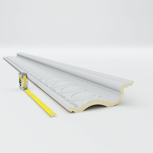 Ekena Millwork 6 3/4"H x 7 3/4"P x 10 1/4"F x 94 1/2"L, (4 3/8" Repeat), Egg and Dart Crown Moulding - MLD06X07X10EG