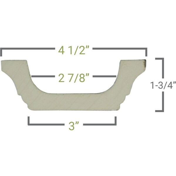 Ekena Millwork Inner Beam, Urethane, 12 in L, 4-1/2 in W, Factory Primed - SAMPLE-CC05IBM02X04X96TR