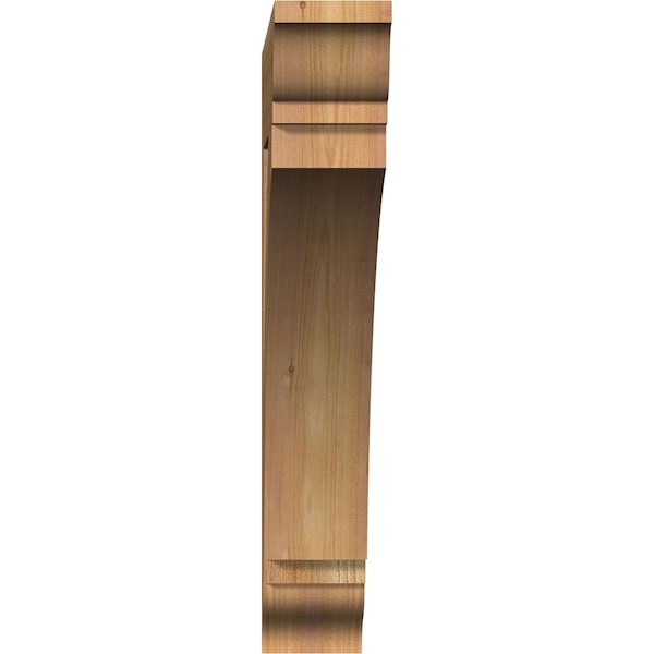 Ekena Millwork Thorton Traditional Rough Sawn Bracket, Western Red Cedar, 4"W x 24"D x 24"H - BKT04X24X24THR01RWR