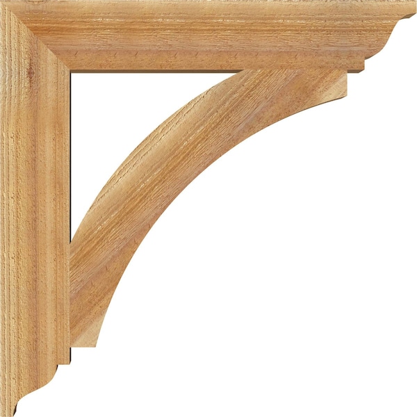 Ekena Millwork Thorton Traditional Rough Sawn Bracket, Western Red Cedar, 4"W x 24"D x 24"H - BKT04X24X24THR01RWR