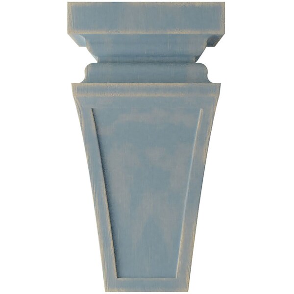 Ekena Millwork 6"W x 6 3/4"D x 12"H Large Nevio Wood Vintage Decor Corbel, Driftwood Blue - CORWD06X06X12NEBU