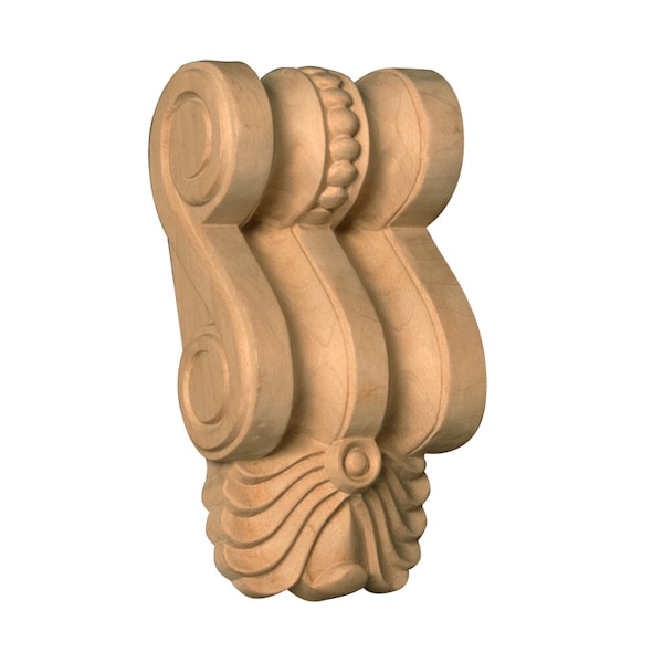 Osborne Wood Products 5 1/2 x 3 x 1 3/4 Scrolled Corbel in Rubberwood (paintgrade - 892074RW