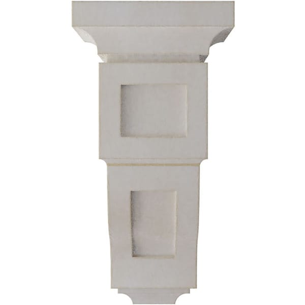 Ekena Millwork 4"W x 4 3/4"D x 8"H Small Reyes Wood Vintage Decor Corbel, Chalk Dust White - CORWD04X04X08RYWH