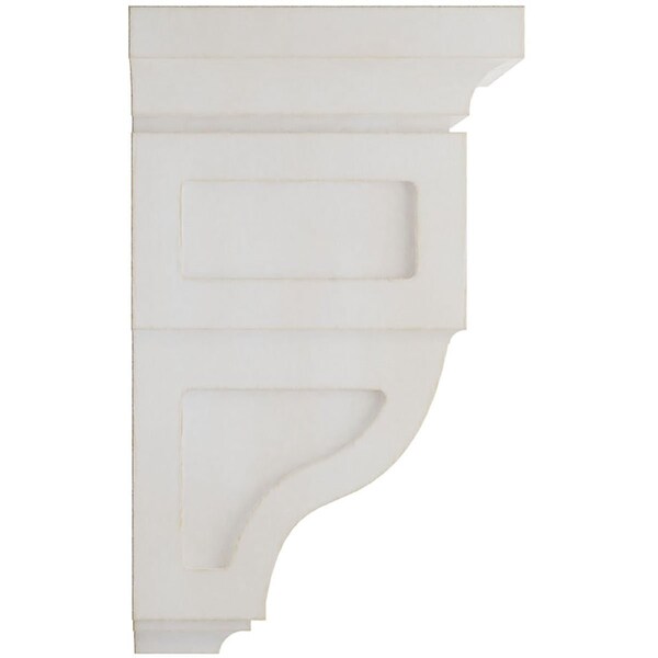 Ekena Millwork 4"W x 4 3/4"D x 8"H Small Reyes Wood Vintage Decor Corbel, Chalk Dust White - CORWD04X04X08RYWH