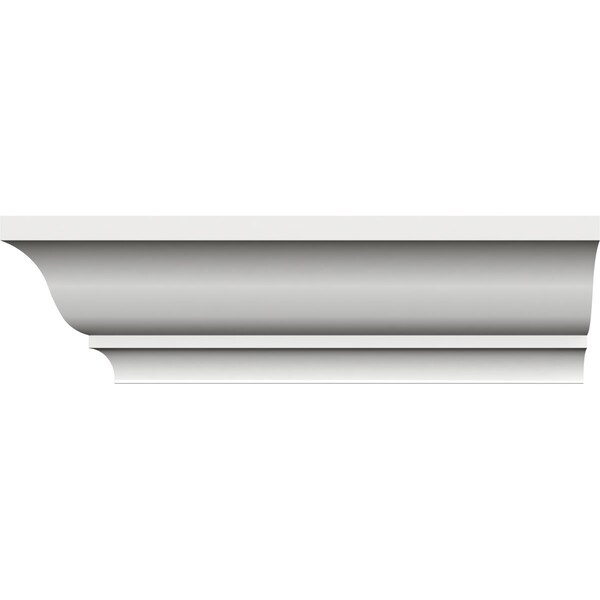 Ekena Millwork WM48 - 3 3/8"H x 2 1/2"P x 4 1/4"F x 96"L Crown Moulding, PVC - WM48X96SWPV