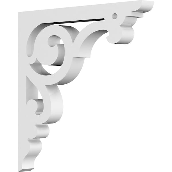 Ekena Millwork Hurley Architectural Grade PVC Bracket, 5/8"W X 6"D X 6"H - BKTP01X06X06HU