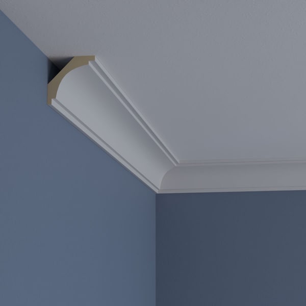 Ekena Millwork 2 3/8"H x 2 3/8"P x 3 3/8"F x 94 1/2"L Classic Smooth Crown Moulding - MLD02X02X04CL