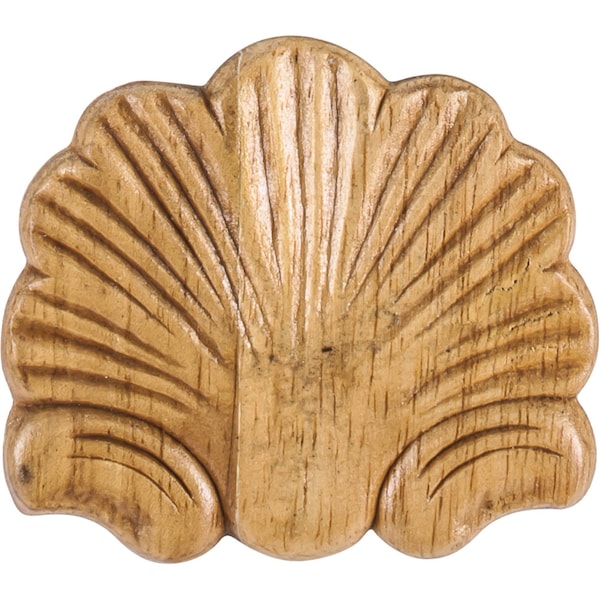 Hardware Resources 3-1/4 Wx5/16Dx3H Rubberwood Pressed Shell Applique - PAPL-07RW